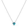 Collar Cadena Tradicional + Punto Luz Corazón Celeste 45 cm