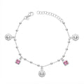 Pulsera Tradicional Soles Esferas Circones Rosas 1.1 x 3 mm