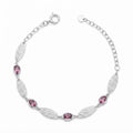 Pulsera Hojas Facetadas Circones Fucsia 5.5 mm
