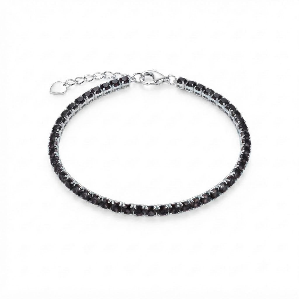 Pulsera Tenis Circones Negros 3 mm