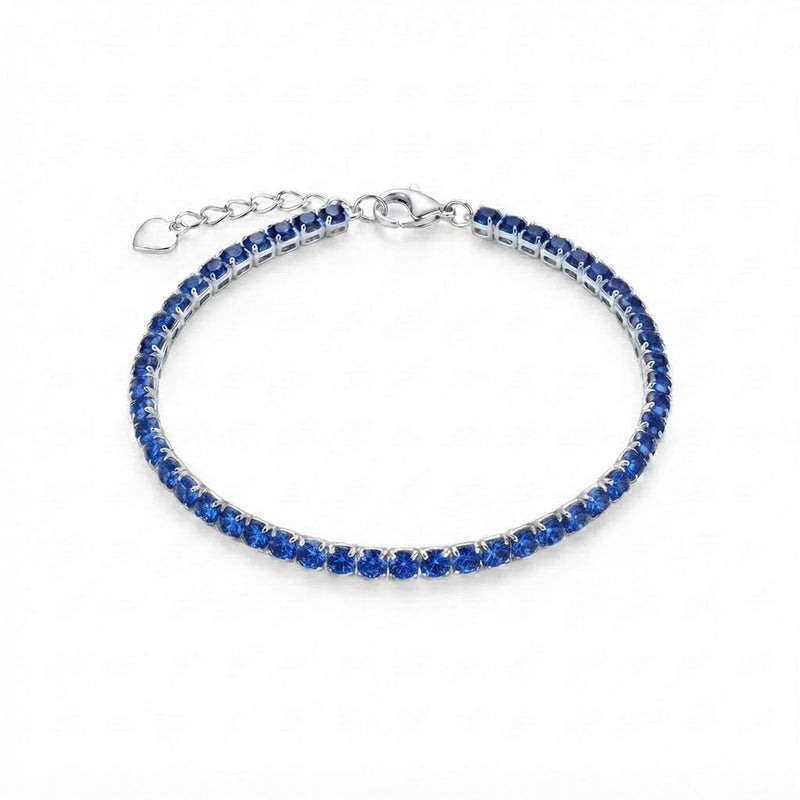 Pulsera Tenis Circones Azules 3 mm