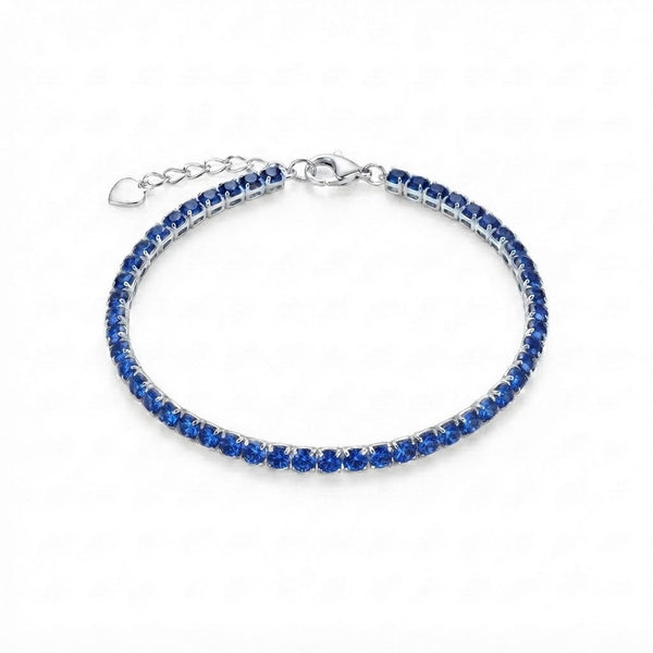 Pulsera Tenis Circones Azules 3 mm
