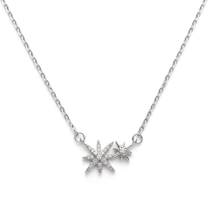 Collar Cadena Tradicional + Dos Estrellas Circones 44 cm