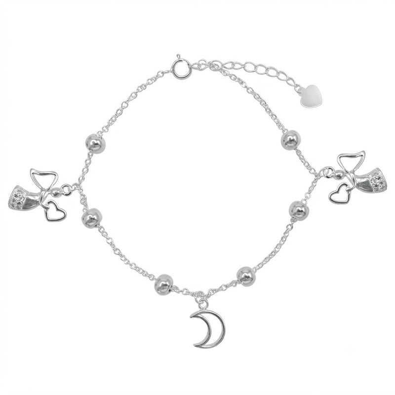 Pulsera Tradicional Esferas Ángeles Circones Luna 1.6 mm