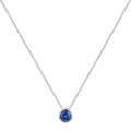 Collar Cadena Tradicional Martillada + Punto Luz Azul 45 cm