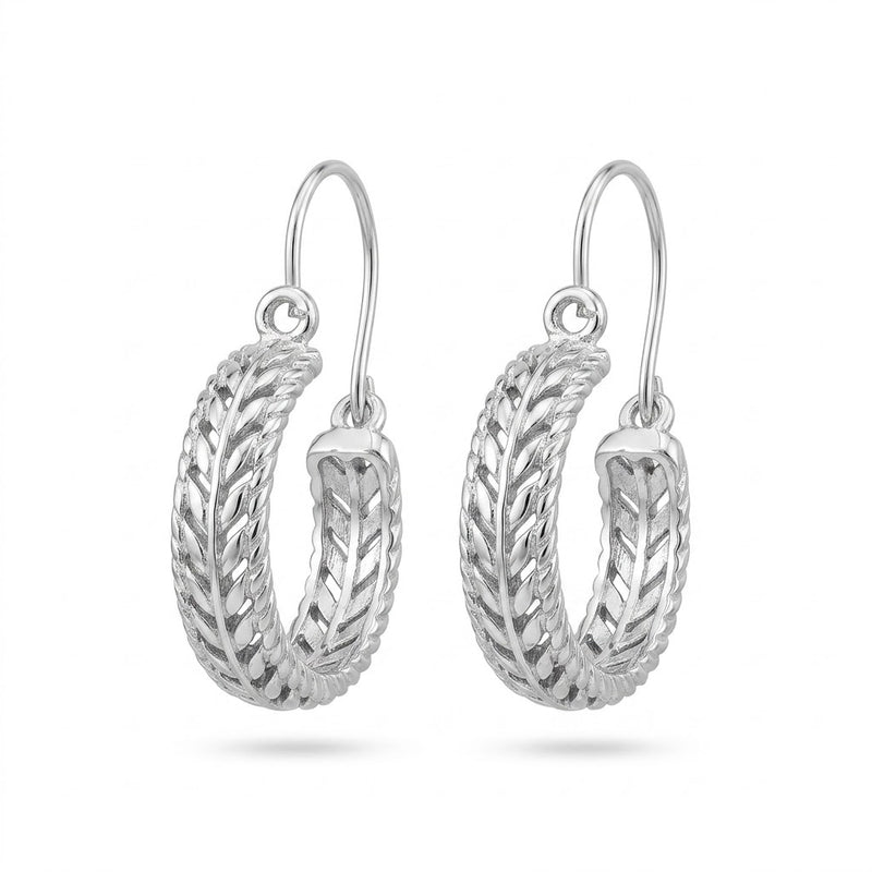 Aros Argollas Bote Tejido Ramas 20 mm