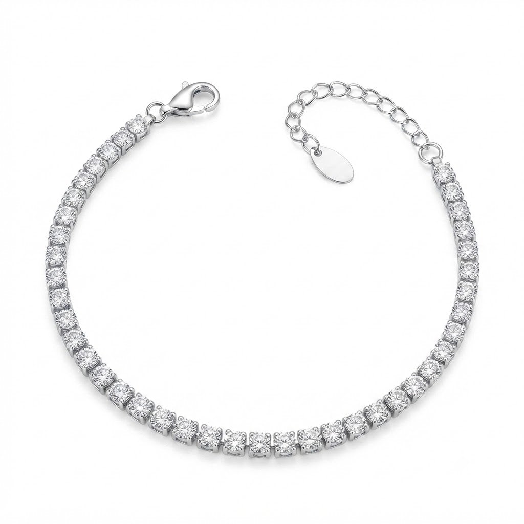 Pulsera Tenis Circones Blancos 2.7 mm