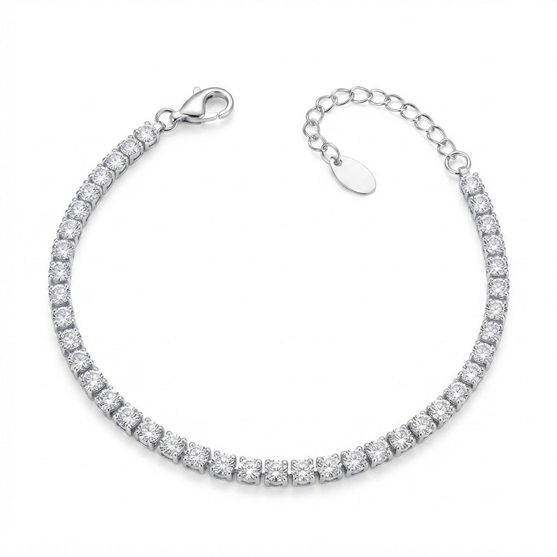 Pulsera Tenis Circones Blancos 2.7 mm
